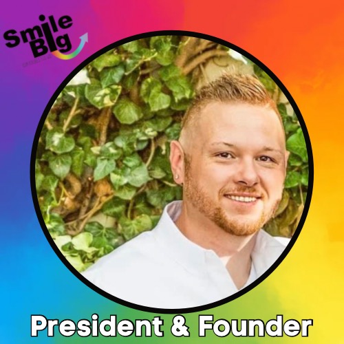 A photo of ashton hammer, president and founder of smile big